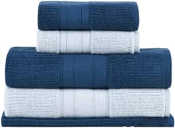 Buddemeyer Jogo de Toalhas Melissa Extra Soft, Gigante, Azul/Azul Marinho, 5 peças