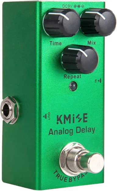 Pedal de efeitos de guitarra elétrica com atraso analógico Kmise Mini tipo único DC 9V True Bypass