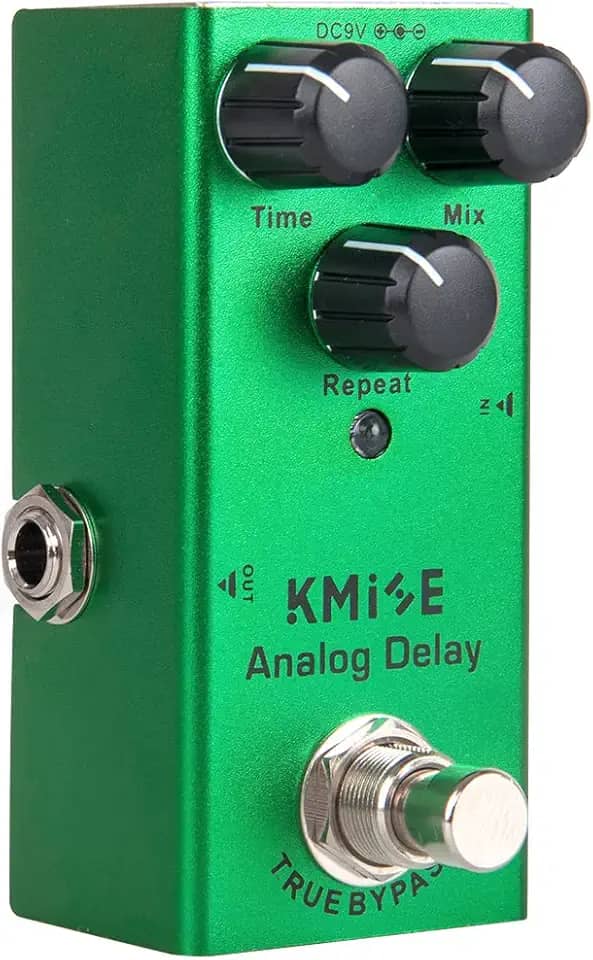 Pedal de efeitos de guitarra elétrica com atraso analógico Kmise Mini tipo único DC 9V True Bypass