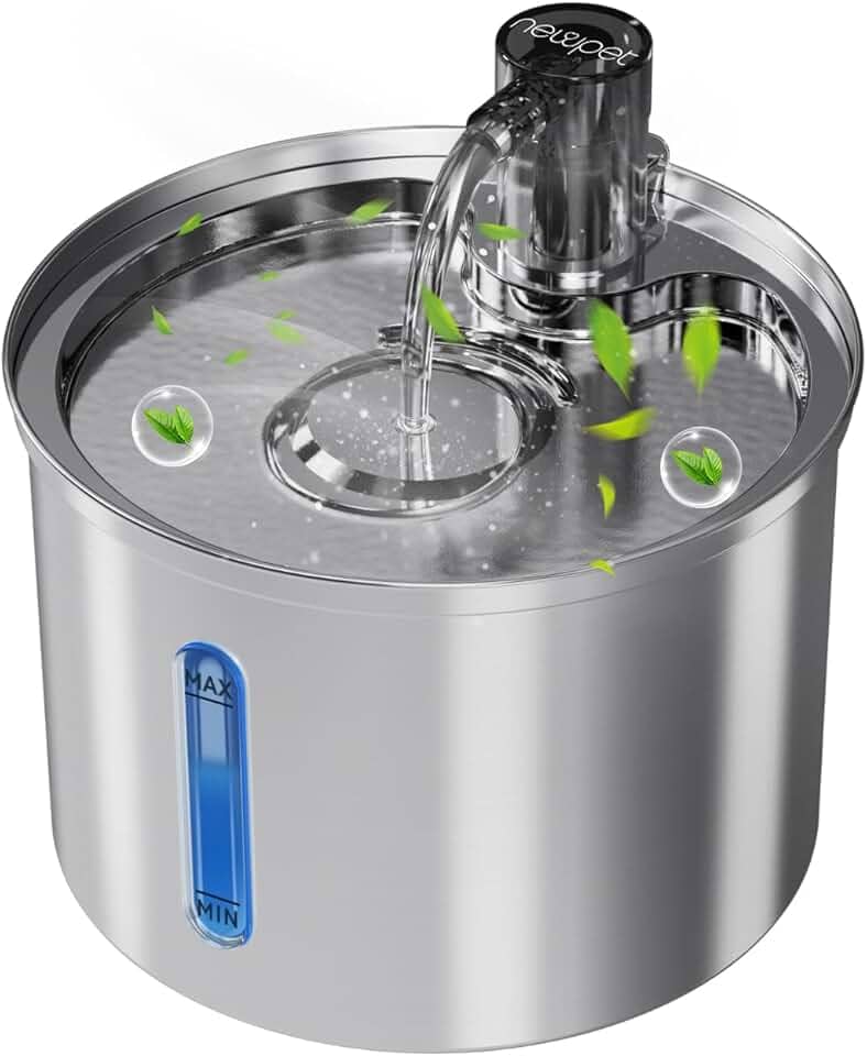 Bebedouro para Gatos, 3L Fonte Gato Inox Comedouros, Bebedouros e Acessorios para Gatos, Silenciosa, Bivolt