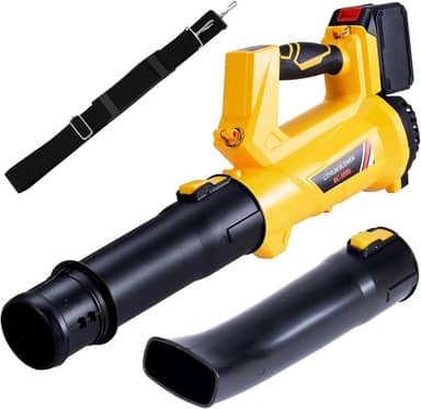 Soprador de folhas sem fio 21V com bateria de 6,0 Ah | Leve, portátil para limpeza eficiente de quintal e jardim | Inclui carregador | Ideal para pátio, gramado, quintal e garagem
