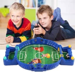 Mini Arena De Futebol Tipo Fliperama Portátil Pinball Gol Copa Do Mundo A Mesa Lançador Bola Criança AZUL
