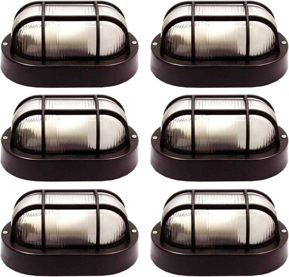 Kit 6 Arandelas Tartaruga Luminária Externa E27 (preto)