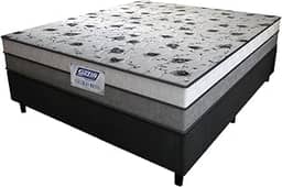 Cama Box Casal Colchão Espuma D33 Fort 138x188x59cm Cinza/Branco Gazin - Suporta até 150kg por Pessoa