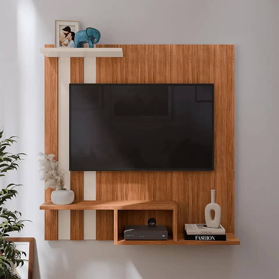 LOJAS GK, Painel Light Para TV 32 Polegadas Com 2 Nichos - gkmoveis cor:freijó