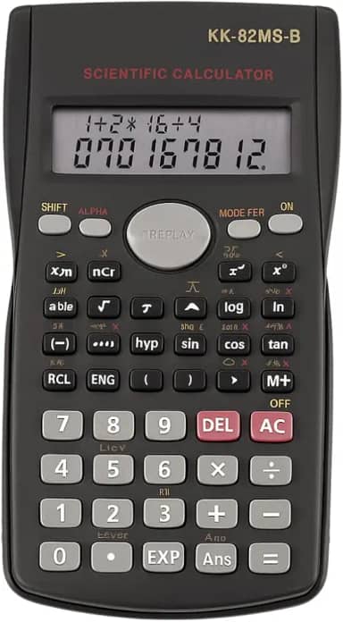 Calculadora Científica com 240 Funções e Display Duplo em LCD, 10+2 Dígitos para Cálculos Estatísticos, Financeiros, Frações com Resposta e Teclas Rápidas (Preto)