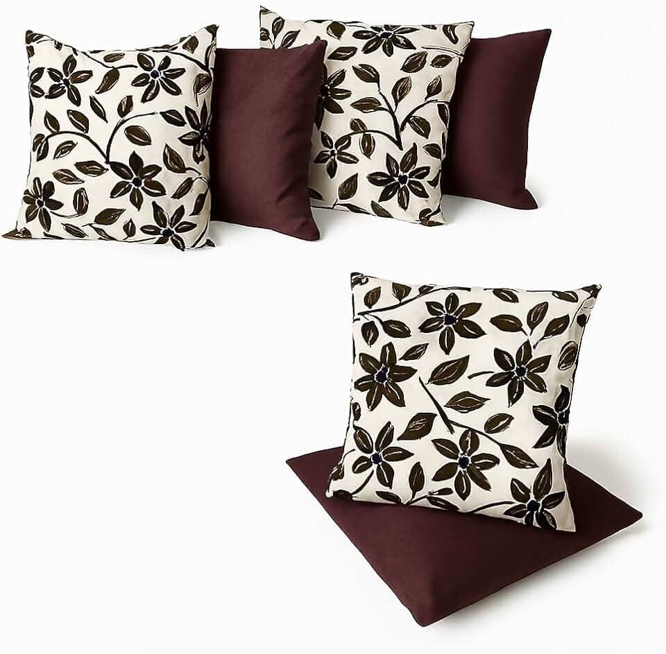 KIT C 6 ALMOFADAS CHEIAS COM ENCHIMENTO PARA SALA QUARTO OU SOFÁ ALMOFADAS DECORATIVAS(JAC COR 01cTABACO)