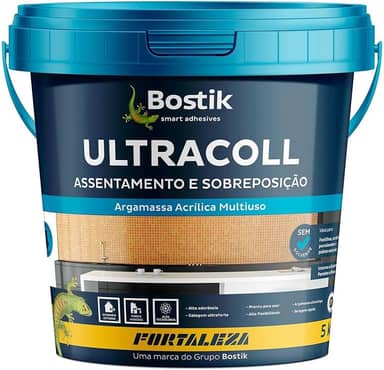 FORTALEZA Argamassa Acrílica Ultracoll – Alta Aderência para Revestimentos de Cerâmica e Porcelanato – Ideal para Paredes e Pisos – Uso Interno e Externo – 5kg
