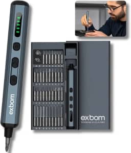 Mini Parafusadeira Elétrica Recarregável, Caneta Compacta de Precisão, Kit de Ferramentas Chave de Elétrica de Precisão 68 em 1, 64 Bits e 4 Acessórios, Multitarefas, para Manutenções Diversas