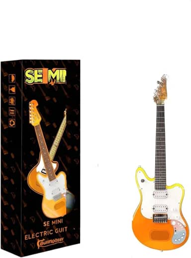 Uma guitarra elétrica inteligente com alto-falante sem fio de 10W, presets integrados e um setup portátil completo para artistas de rua e estúdios domésticos. Um kit para iniciantes (Laranja)