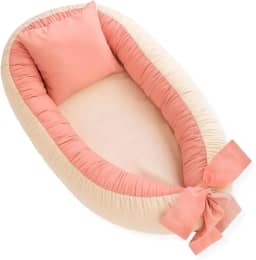 Ninho Redutor de Berço Micropercal 400 fios Cores Lisas (Rose com Palha)