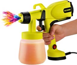 DESOON Pistola de Pintura Elétrica 400W Profissional Portátil Pulverizadora 800ml 38,000RPM com 2mm Bico 3 Modos De Pulverização Viscosidade Máxima 80DIN-Secs