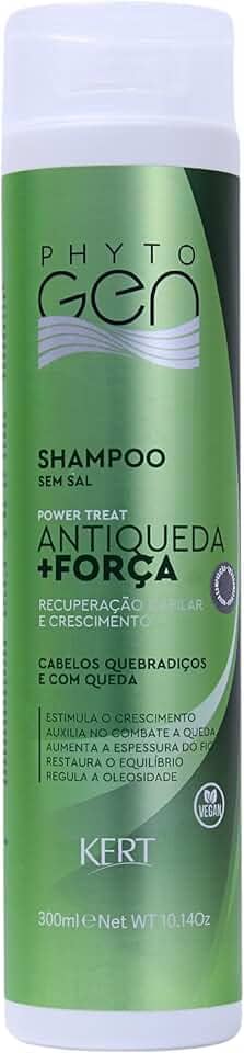 Phytogen Shampoo Para Cabelos Para Crescimento E Reconstrução Capilar Antiqueda + Força Power Treat 300Ml Verde