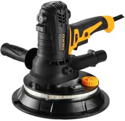 Lixadeira de Parede e Teto 110V 900W 180mm com Ringlight LED 2700rpm Saco Coletor e Acessórios - Deko