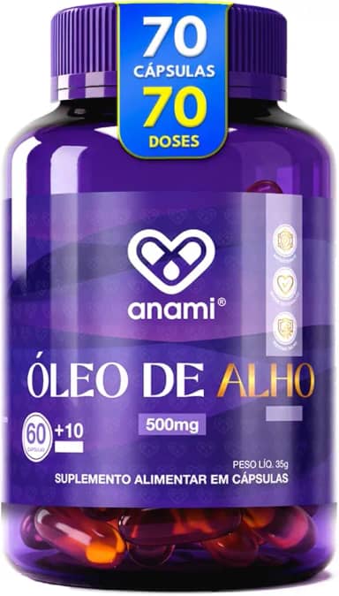 Óleo De Alho Em Cápsulas Gel 500mg : 70 Cápsulas
