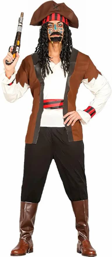 Fantasia Pirata Adulta Masculina de Luxo Roupa Jack Cosplay Completa Pra Halloween Festa Carnaval