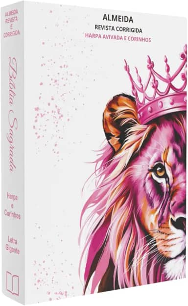 Bíblia Feminina Letra Grande | Harpa & Corinhos | Capa Brochura | RC | Leão Rosa