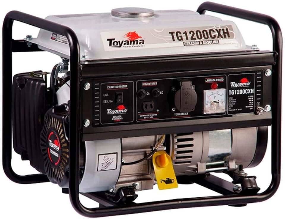 GERADOR TOYAMA GASOLINA TG1200CXH MONOFASICO 220V 1100W PARTIDA MANUAL COM SENSOR DE OLEO