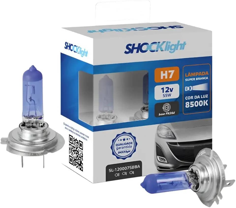 Kit Par Lampada Super Branca H7 8500k 12v 55w