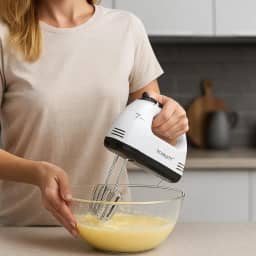 Mini Batedeira Portátil 7 Velocidades 260W com Batedores Massas Clara 110V