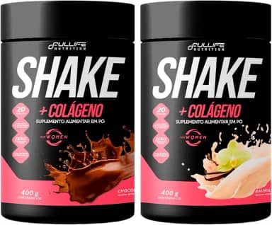 Shake Substituto de Refeição Com Colágeno Fullife 400g 2 Unidades (400g, Chocolate e Baunilha)