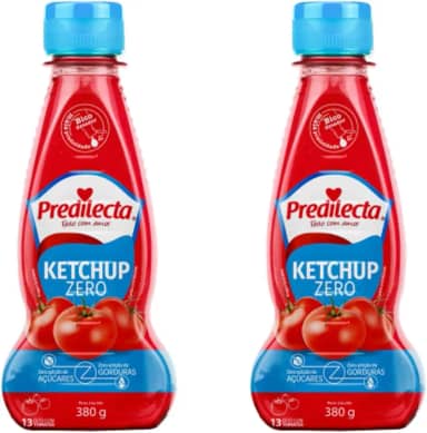 2 Unidades Ketchup Zero Bisnaga 380g Catchup Predilecta