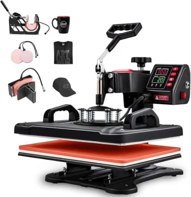 110V, 5 em 1 Prensa Termica, Maquina de Estampar Camisetas, Máquinas de Prensa Térmica Transferência de Calor por para Camisetas Chapéu, Prensa Termica Sublimação, Sublimação