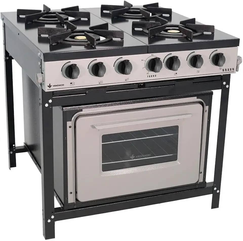 Fogão Industrial 4 Bocas Com Forno Linha Bravo