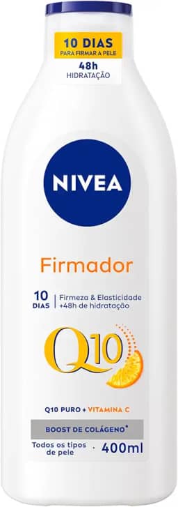NIVEA Loção Hidratante Firmador Q10 + Vitamina C Todos os Tipos de Pele 400ml - Sua pele com mais firmeza e mais elasticidade em 10 dias, ainda hidratada e cheia de brilho, livre de flacidez