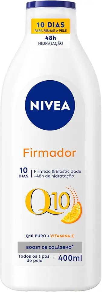 NIVEA Loção Hidratante Firmador Q10 + Vitamina C Todos os Tipos de Pele 400ml - Sua pele com mais firmeza e mais elasticidade em 10 dias, ainda hidratada e cheia de brilho, livre de flacidez