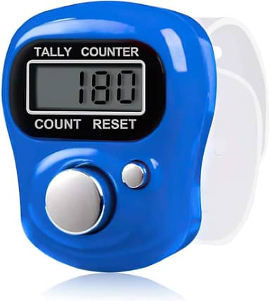 Cronômetro esportivo com contador de dedo eletrônico com contador de contagem manual LCD de 5 dígitos redefinível para caminhada, contagem de mercadorias