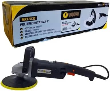 Politriz Rotativa Maxx Tools 7" Preta 220V Potência 1400W - MXT-5135