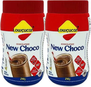 Kit com 2 Potes de Achocolatado Diet Zero Lactose New Choco de 210g cada - Lowçucar