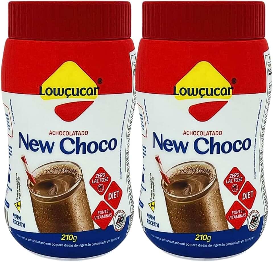 Kit com 2 Potes de Achocolatado Diet Zero Lactose New Choco de 210g cada - Lowçucar