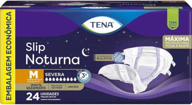 Tena Slip Noturna, Fralda Geriátrica para Incontinência Urinária, M - Embalagem econômica, 24 unidades