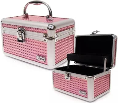 Maleta De Maquiagem Profissional Pequena Cisne Ruby's Vazia Porta Jois Acessórios (Rosa)