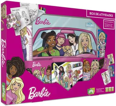 Box De Atividade Barbie Jogo Brinquedo Carton Colorir Cartas, Copag, Multicor