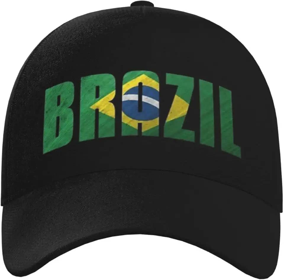 Boné snapback com bandeira do Brasil, boné de beisebol do Brasil, chapéu de sol ajustável, boné de bandeira do Brasil, chapéus para mulheres e homens