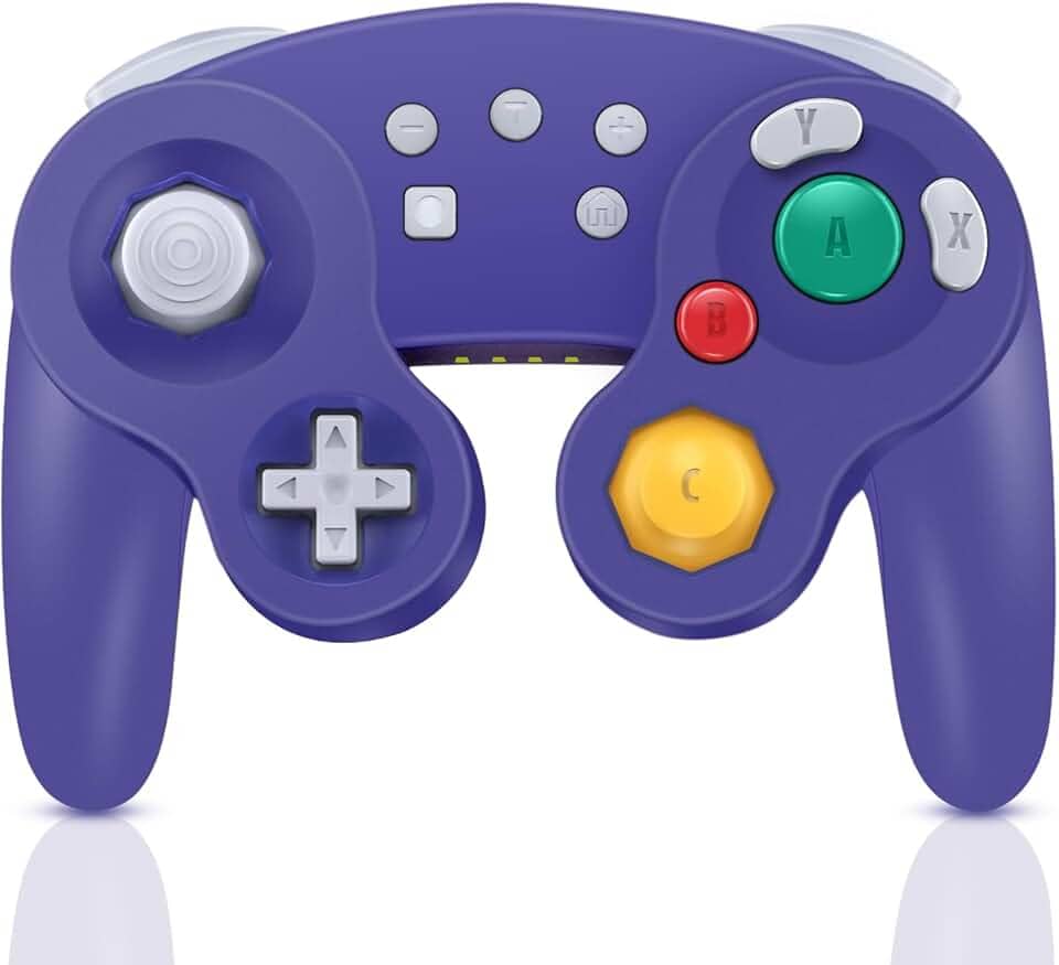 ADHJIE Gamecube Controller for Switch Nintendo,Wireless Gamecube Switch Pro Controller for Nintendo Switch/PC/Steam,6-Axis Gyro Motion,One-Button Wake Up & Screenshot Function, Purple