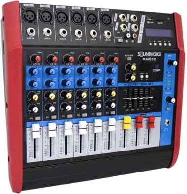 Mesa de Som Amplificada 500W 4 OHMS MA630X 6 Canais Mono Soundvoice