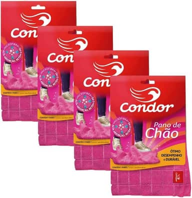 Kit 4 Panos de Chão 70x50 Grande para Limpeza Geral Pisos Janelas em Microfibra Condor 1676