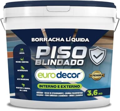 Borracha Líquida para Piso 3,6KG Tinta Borracha Antiderrapante Hidrorrepelente Garagem Estacionamento (Verde)