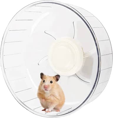 WHFPS Roda de exercícios silenciosa para hamster – acessórios de brinquedo para hamster de 19 cm, giratório silencioso para animais pequenos, animais de estimação, gerbil, anão, hamster sírio, ouriço,