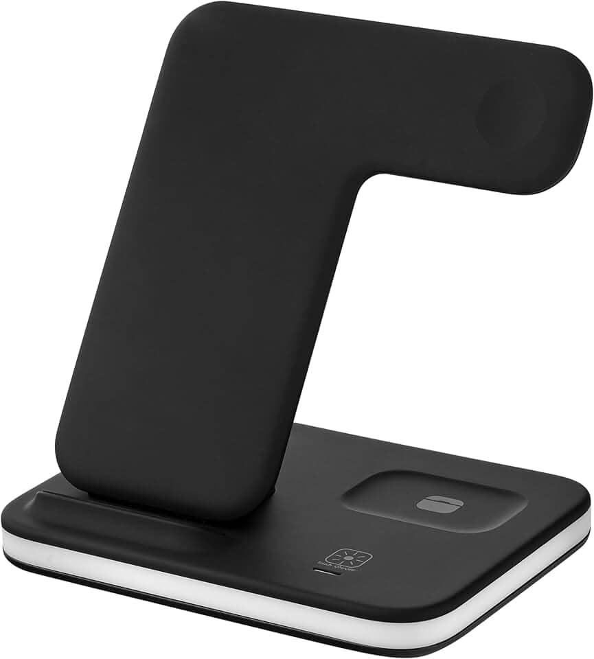Carregador Triplo Indução FCA QW26 – Carregador sem Fio Rápido para Celulares – Base 3 em 1 com LED Touch e Antiderrapante