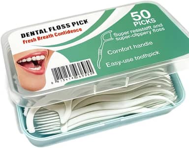 Fio Dental para Aparelho Ortodôntico – Kit com 50 Unidades, Dispensador Prático e Uso Diário