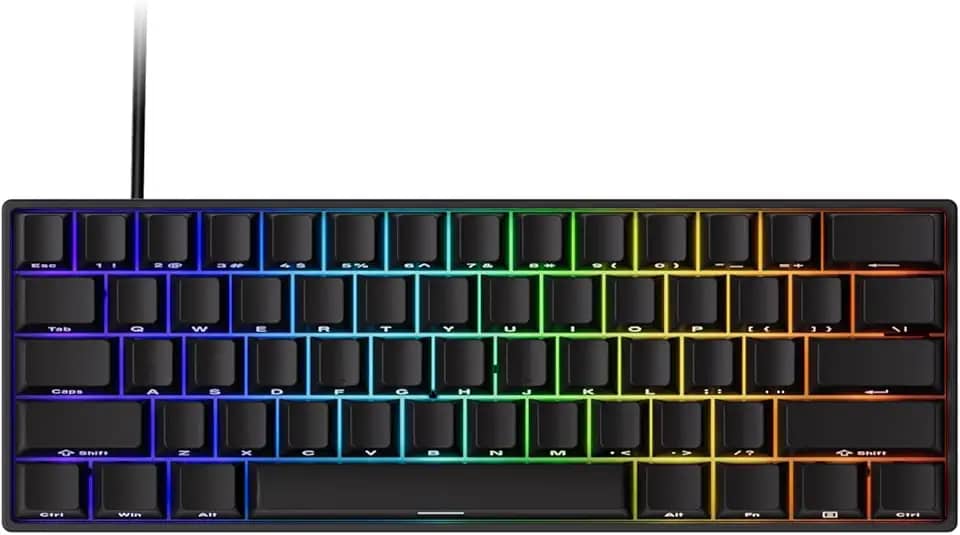 Teclado Mecânico Gamer Magnético Akko x Monsgeek Fun60 Pro SP Preto 8k Switch Akko Glare Linear AKKO01-00005-BLK