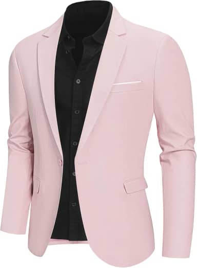 Blazer masculino de linho com um botão, jaqueta casual slim fit, casaco esportivo leve para uso diário