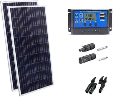 Kit 2xpainel Placa Energia Solar 155w Controlador30a Mc4