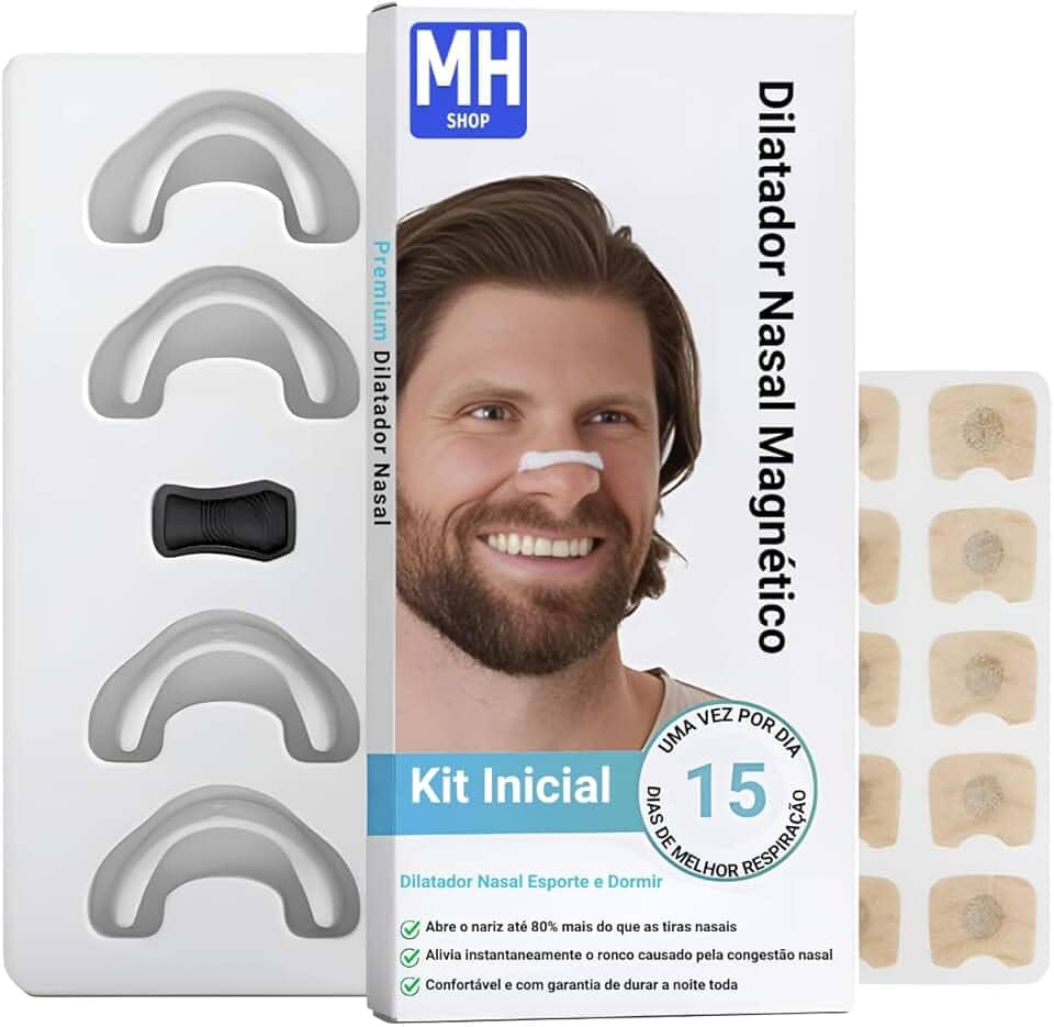 Dilatador Nasal Magnetico Anti Ronco e Apneia do Sono – Respira Max | Melhore a Respiração e Durma Melhor com o Dispositivo Respire Melhor (Branco)