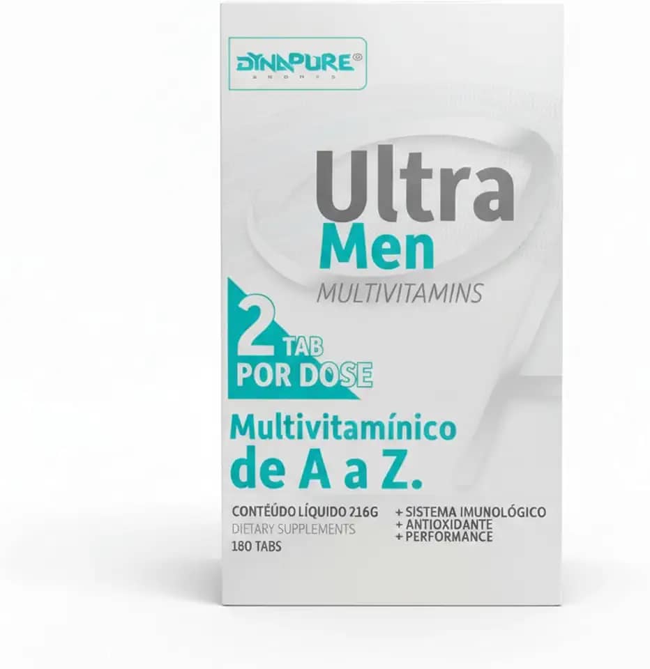 Ultra Men Multivitamínico Fórmula Avançada A-Z+ | Contém 180 Tabletes (Duração de 3 Meses) | Ultra Concentrado para Alta Performance, Energia e Imunidade - Dynapure® By Dynamo Labz